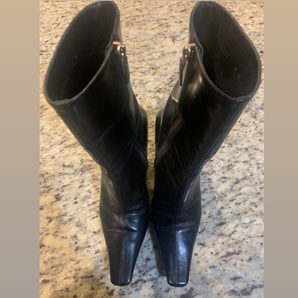 GUCCI High Ankle Black 132281 VIBRAM SOLES Womens Size 6B Leather Boots - Picture 3 of 7